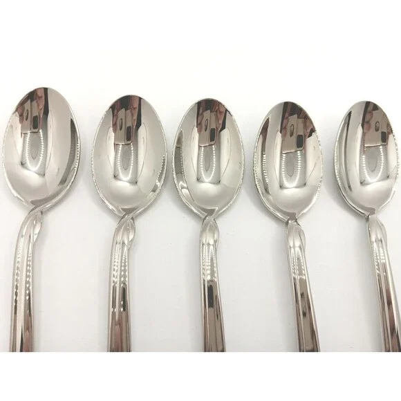 Lenox Simply Fine Twist 5 Piece Teaspoon Set 18/10 Stainless Vietnam New - Picture 2 of 9